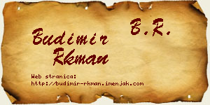Budimir Rkman vizit kartica